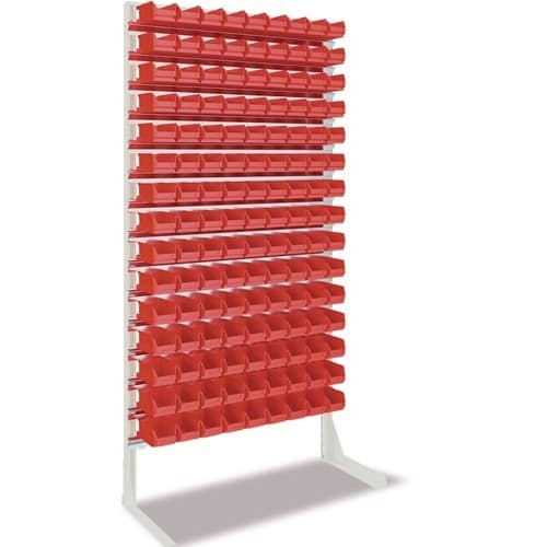 TECWERK Ständerregal eins.H2010xB1010xT400mm 135xMK5 rot lichtgrau