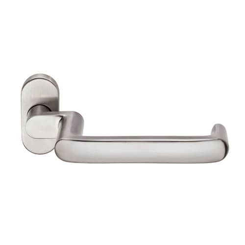 BKS FH Drücker-Halbgarnitur DIRIGENT H7.2 auf Drückerrosette B-72130, oval, Edelstahl