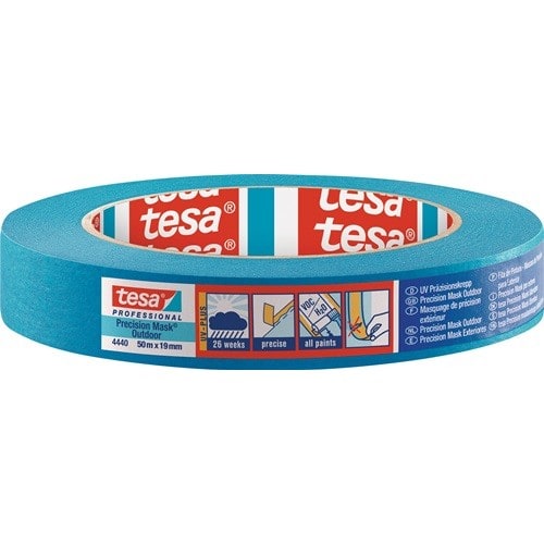 TESA Präzisionskrepp 4440 Außen UV PLUS glatt blau L.50m B.19mm Rl.TESA