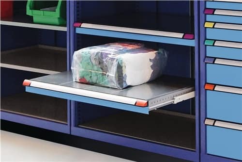 THUR Schranksystem H2100xB1005xT695mm taubenblau NCS/hellblau NCS 2 Fbd.9 Schubl.