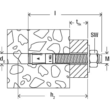 Bolzenanker FBN II GS mit großer U-Scheibe
