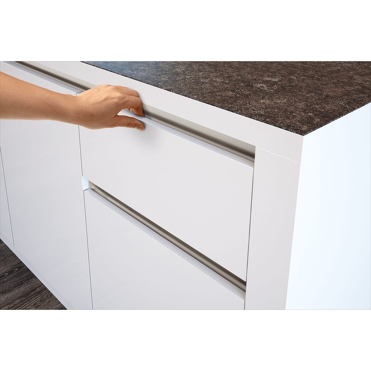 HETTICH Griffleiste Canis L, L 3500 mm, B 23 mm, H 53,5 mm, Aluminium eloxiert, 9210115