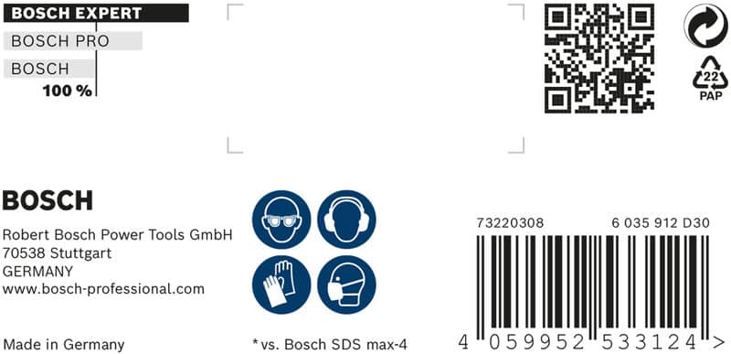 BOSCH EXPERT SDS max-8X Hammerbohrer, 24 x 200 x 320 mm. Für Bohrhämmer