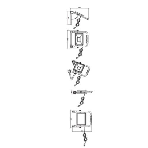 TECWERK LED-Strahler 50 W 3660 lm 5m H07RN-F 3x1mm² IP65 TECWERK