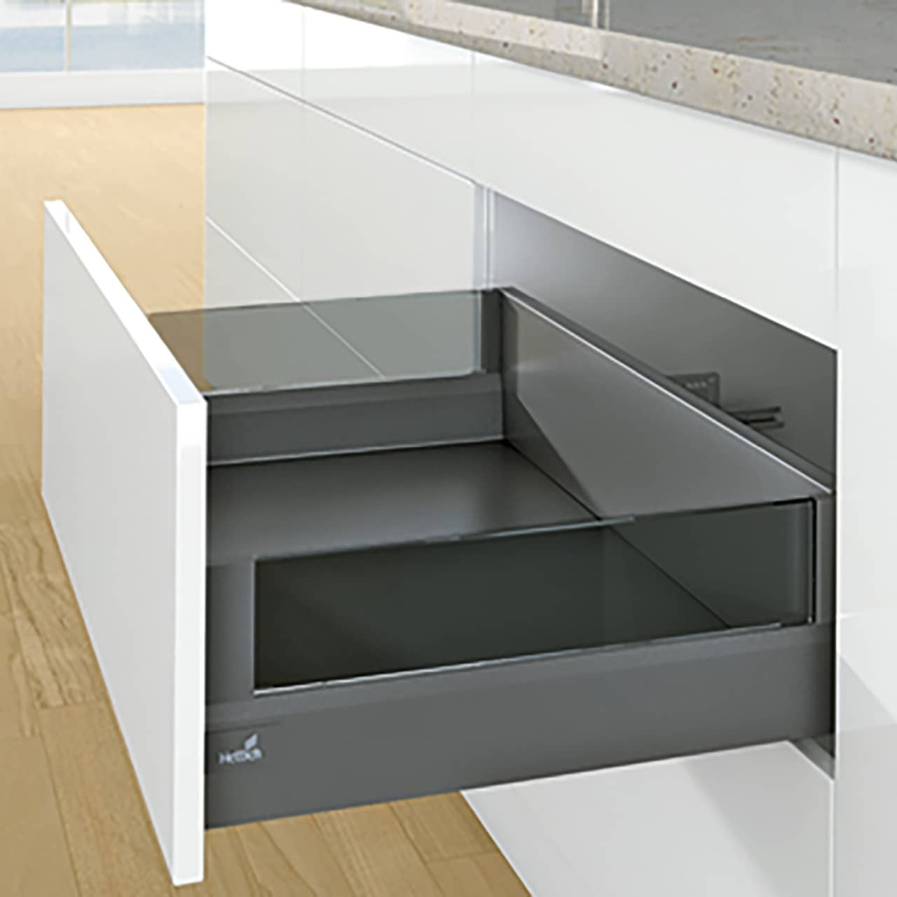 HETTICH ArciTech DesignSide Glas, 350 mm, (186/94, 218/126) , links / rechts, 9282675