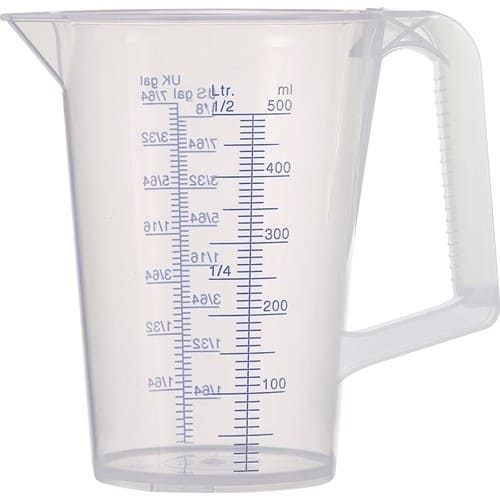 PRESSOL Messbecher 0,5l blau bedruckte Skala PP PRESSOL