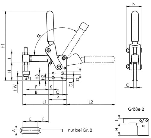 AMF Senkrechtspanner Nr.6812P Gr.4 senkrechter Fuß schwer AMF