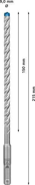 BOSCH EXPERT SDS plus-7X Hammerbohrer, 9 x 150 x 215 mm. Für Bohrhämmer
