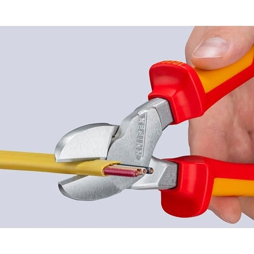 KNIPEX Kraft-Seitenschneider isoliert m.MK-Hüllen VDE verchromt 250mm