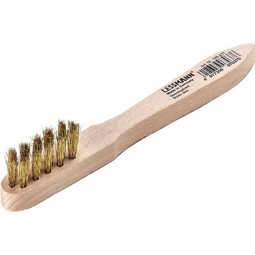 LESSMANN Zündkerzenbürste L.150mm 0,15mm Messingdraht gewellt 3-reihig Btl.LESSMANN