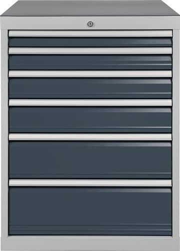 BEDRUNKA+HIRTH Schubladenschrank H1019xB705xT736mm lichtgrau/grau 6 Schubl.BEDRUNKA+HIRTH