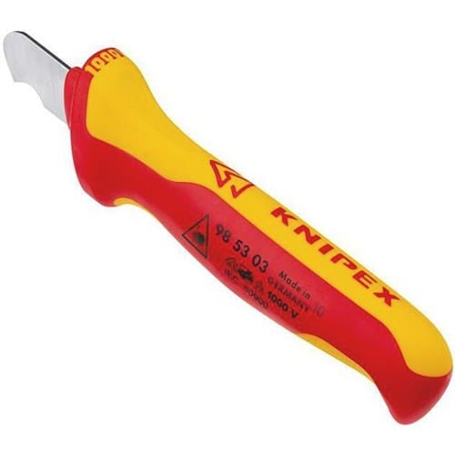 KNIPEX Abmantelungsmesser L.155mm Klingen-L.28mm VDE Mehrkomponentengriff KNIPEX