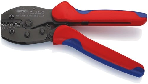 KNIPEX Aderendhülsencrimpzange PreciForce® L.220mm 0,25-6 (AWG 23-10) mm² brün.
