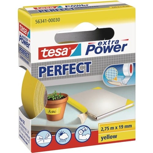 TESA Gewebeband ext.Power® 56341 gelb L.2,75m B.19mm Rl.TESA