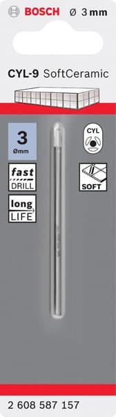 BOSCH Fliesenbohrer CYL-9 Ceramic, 3 x 70 mm