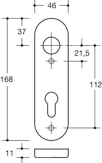 HEWI Kurzschild 230.23RKN, Kunststoff, 230.23RKN 98