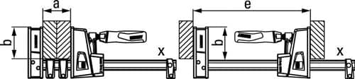 BESSEY Korpuszwinge KRE100-2K Spann-W.1000mm A.95mm Spreiz-W.min./max.255/1130mm BESSEY