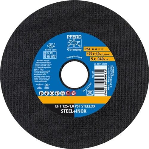 PFERD TOOLS Trennscheibe PSF STEELOX D125x1mm ger.INOX Bohr.22,23mm PFERD