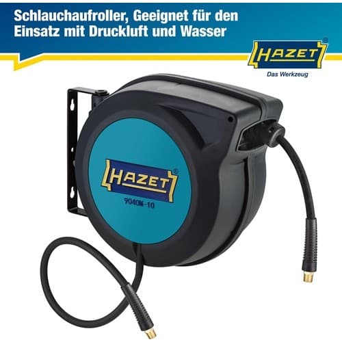 HAZET Druckluftschlauchtrommel 9040N-10 f.Druckluft u.Wasser L.900mm Geh.Ku.
