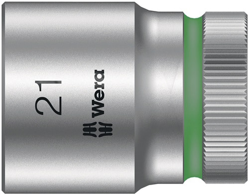 WERA Steckschlüsseleinsatz 8790 HMC Außen-6-kant SW21mm L.37mm 4-kt1/2Zoll CV verchr.