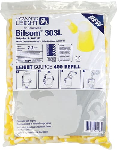 HONEYWELL HOWARD LEIGHT Gehörschutzstöpsel Bilsom 303L EN 352-2 SNR 38 dB Nachfüllpack 200 PA/Pack,Gr.L