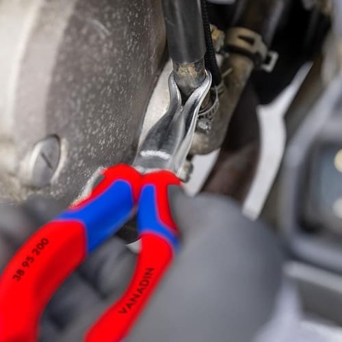 KNIPEX Mechanikerzange L.200mm Form 9 45Grad gew.Mehrkomp.-Hülle verchr.KNIPEX