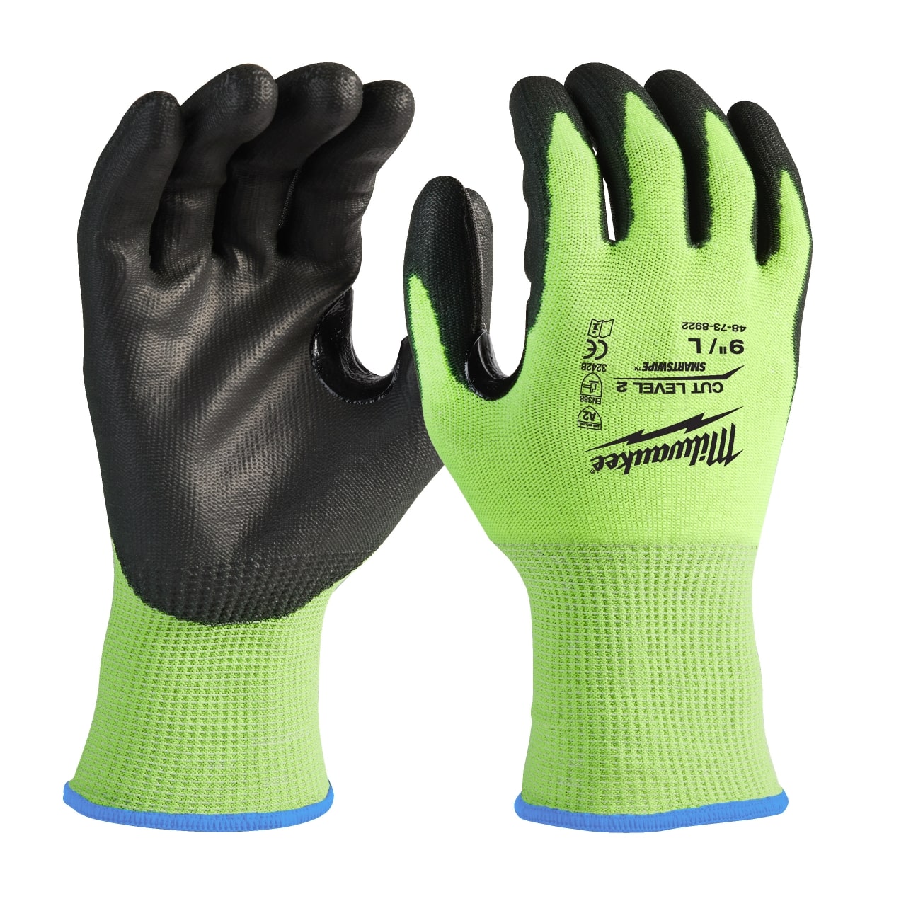 MILWAUKEE Größe 9 (L) Hi-Vis Schnittschutzhandschuhe Klasse 2/B