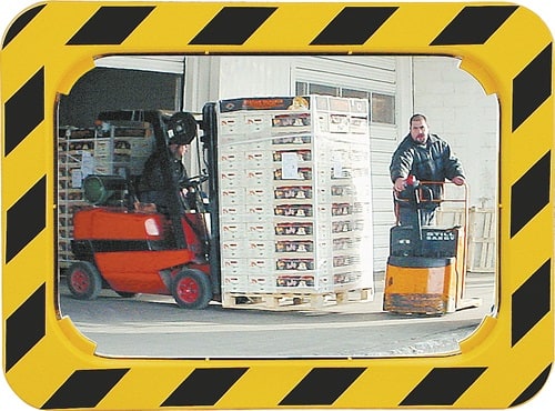 SPL Sicherheits-/Verkehrsspiegel H600xB800mm Kunststoff,gelb/schwarz f.2 Richtungen