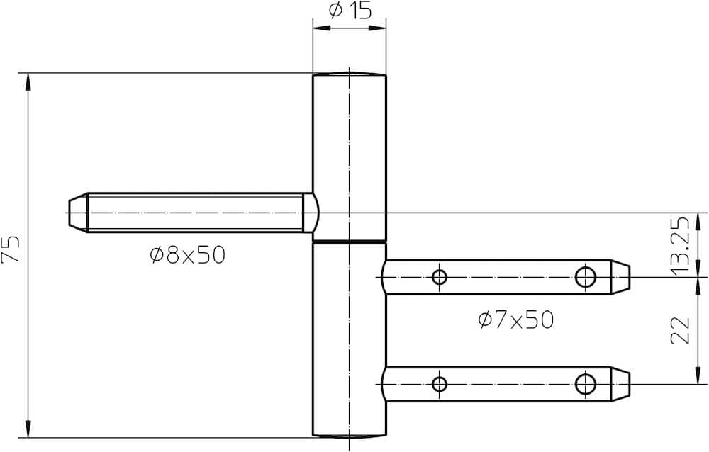 SIMONSWERK Einbohrband BAKA® B 2-15, edelstahl