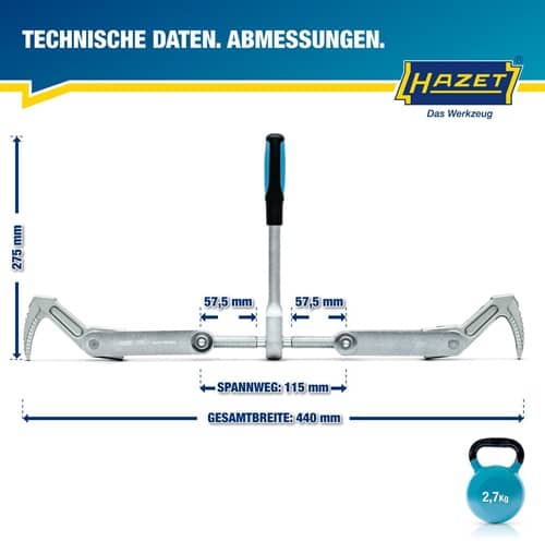 HAZET Zuggerät 1774-1 Spann-W.115mm Gesamt-B.440mm HAZET