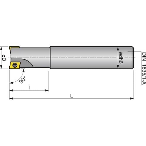 TECWERK Schaftfräser D.12mm vern.m.IK Z.1 APKT-10 TECWERK