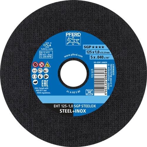 PFERD TOOLS Trennscheibe SGP STEELOX D125x1mm ger.INOX Bohr.22,23mm PFERD