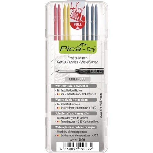 PICA Minenset Pica-Dry 4x schwarz,2x rot,2x gelb feucht abwischbar 8 Minen/Set