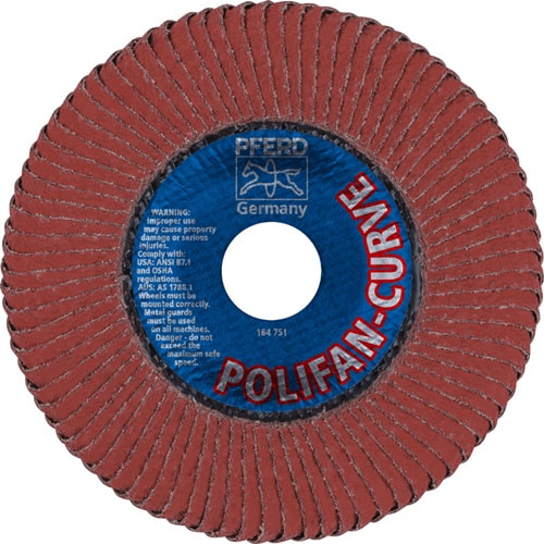 PFERD TOOLS Fächerscheibe POLIFAN® A SGP CURVE ALU D.125mm K.40 Korund A-COOL Ausf.L PFERD
