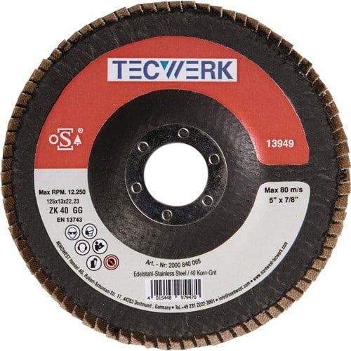 TECWERK Fächerscheibe D.125mm K.40 kon.Alu.SCg TECWERK