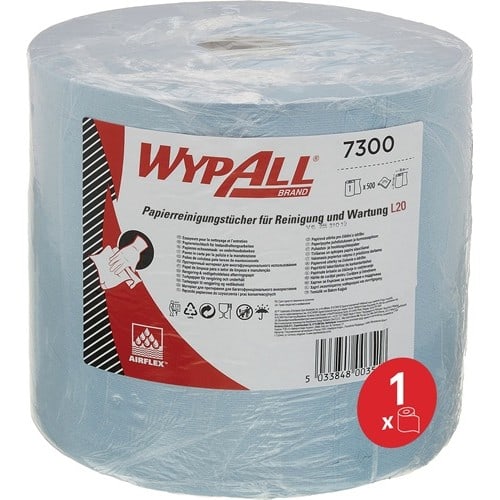 KIMBERLY-CLARK Wischtuch WYPALL L20 7300 L.ca.380 mmxB.ca.235mm blau 500 Tü./Rl.