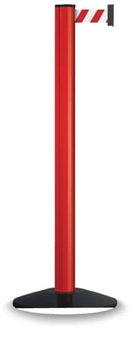 VIA GUIDE Gurtpfosten einfach D83xH1000mm Pfosten rot Gurt rot/weiß VIA GUIDE