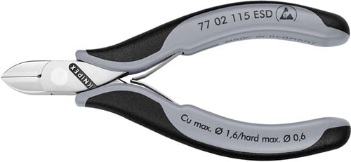 KNIPEX Elektronikseitenschneider L.115mm Form 0 Facette ja,kl.spiegelpol.KNIPEX