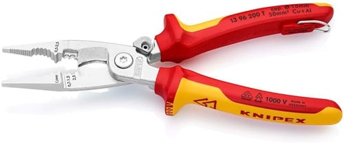 KNIPEX Elektroinstallationszange L.200mm VDE verchr.Mehrkomp.-Hüllen m.Öffnungsf.m.Öse