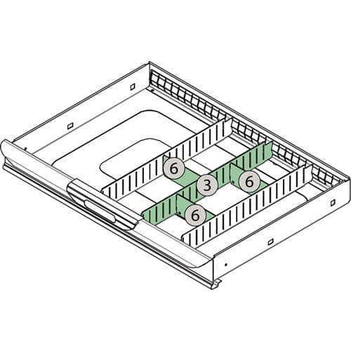 TECWERK Schubladenunterteilungsmaterial 4-tlg.Erweiterungsset 2 TECWERK
