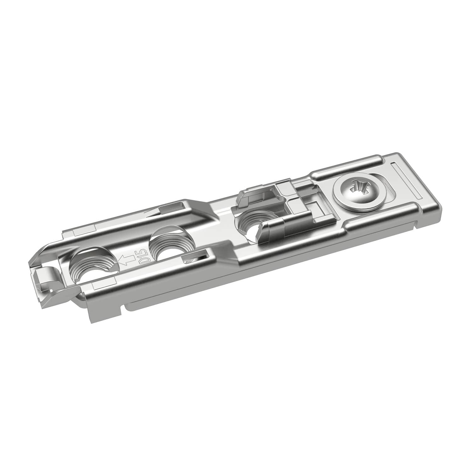 HETTICH Linear-Montageplatte mit Direkt-Höhenverstellung, vernickelt, Lochreihe 20 x 32 mm, zum Anschrauben, Distanz 1.5 mm, 9117341