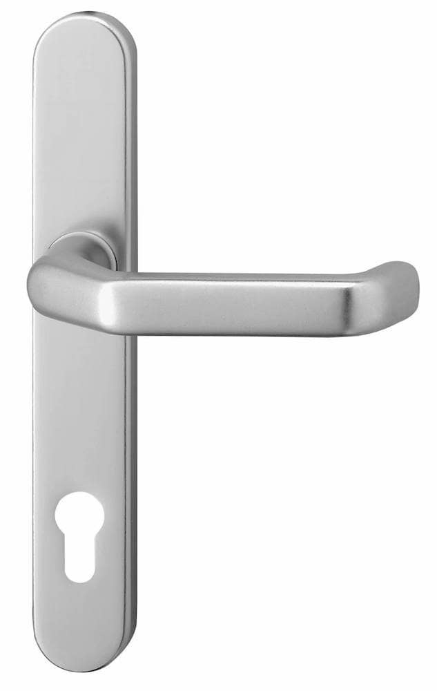 EDI Drückergarnitur mit Langschild Kronos 1200/0035, Aluminium, naturfarben