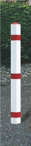 Sperrpfosten Stahl rot-weiß mit Spitzkappe URBANUS
