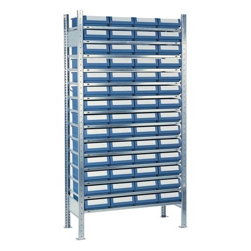 Steckregal H2000xB1000xT300mm Anbauregal 14 Stahlböden 56 x 2