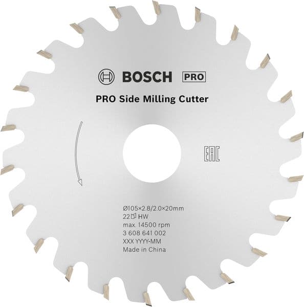 BOSCH Scheibenfräser, 105 x 20 x 2,8 mm, 22
