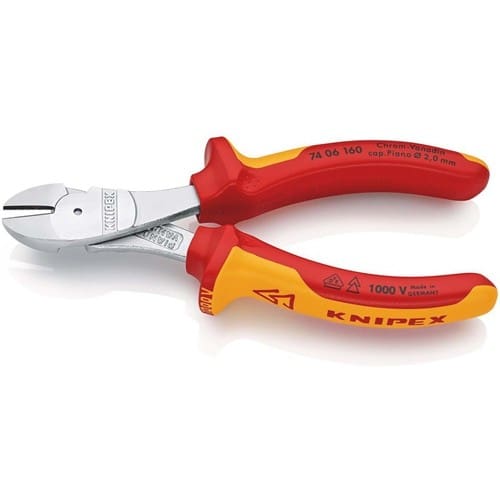 KNIPEX Kraftseitenschneider L.160mm VDE Form 0 Mehrkomp.-Hüllen KNIPEX
