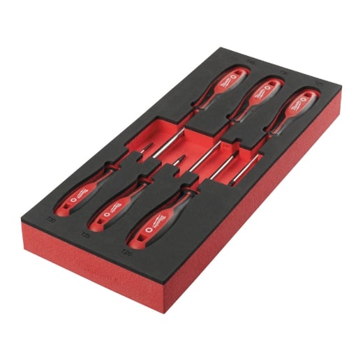 MILWAUKEE 6-teilige TX Einlage für Werkstattwagen 78 cm Tri-Lobe Schraubendreher Einlage