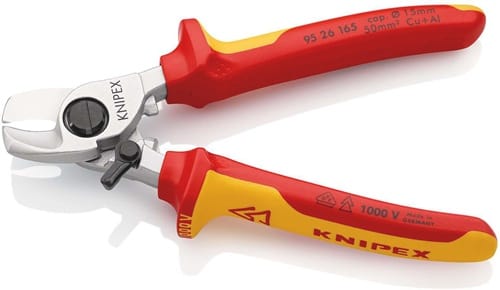 KNIPEX Kabelschere L.165mm Kopf verchr.VDE Mehrkomp.-Hüllen Form 2 KNIPEX