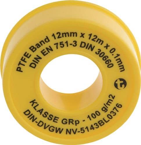 GEKA PTFE Dichtband GRp L12m B12mm D0,1mm weiß 100g/m² Rl.GEKA