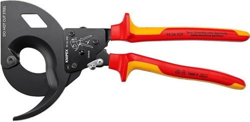 KNIPEX Kabelschneider Gesamt-L.320mm max.60 (600 mm²)mm pol.Mehrkomp.-Hüllen VDE